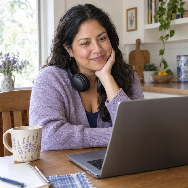 A coach on a video call