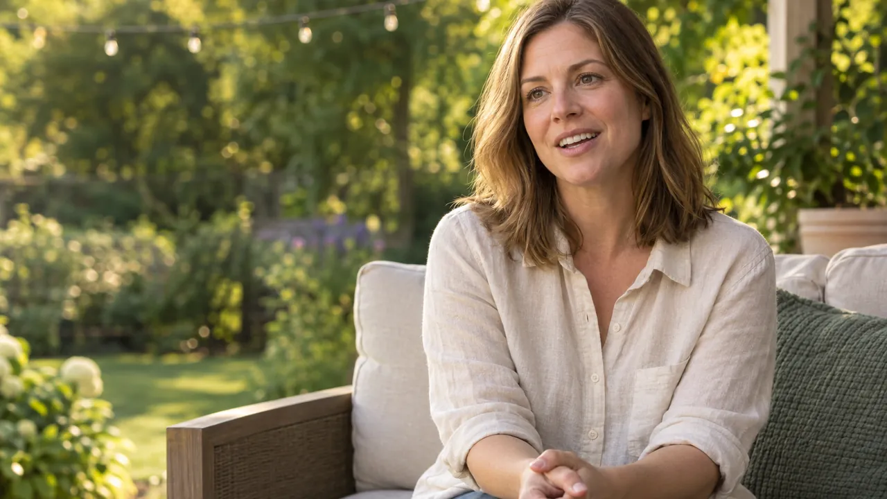 A member on her porch, talking to the camera