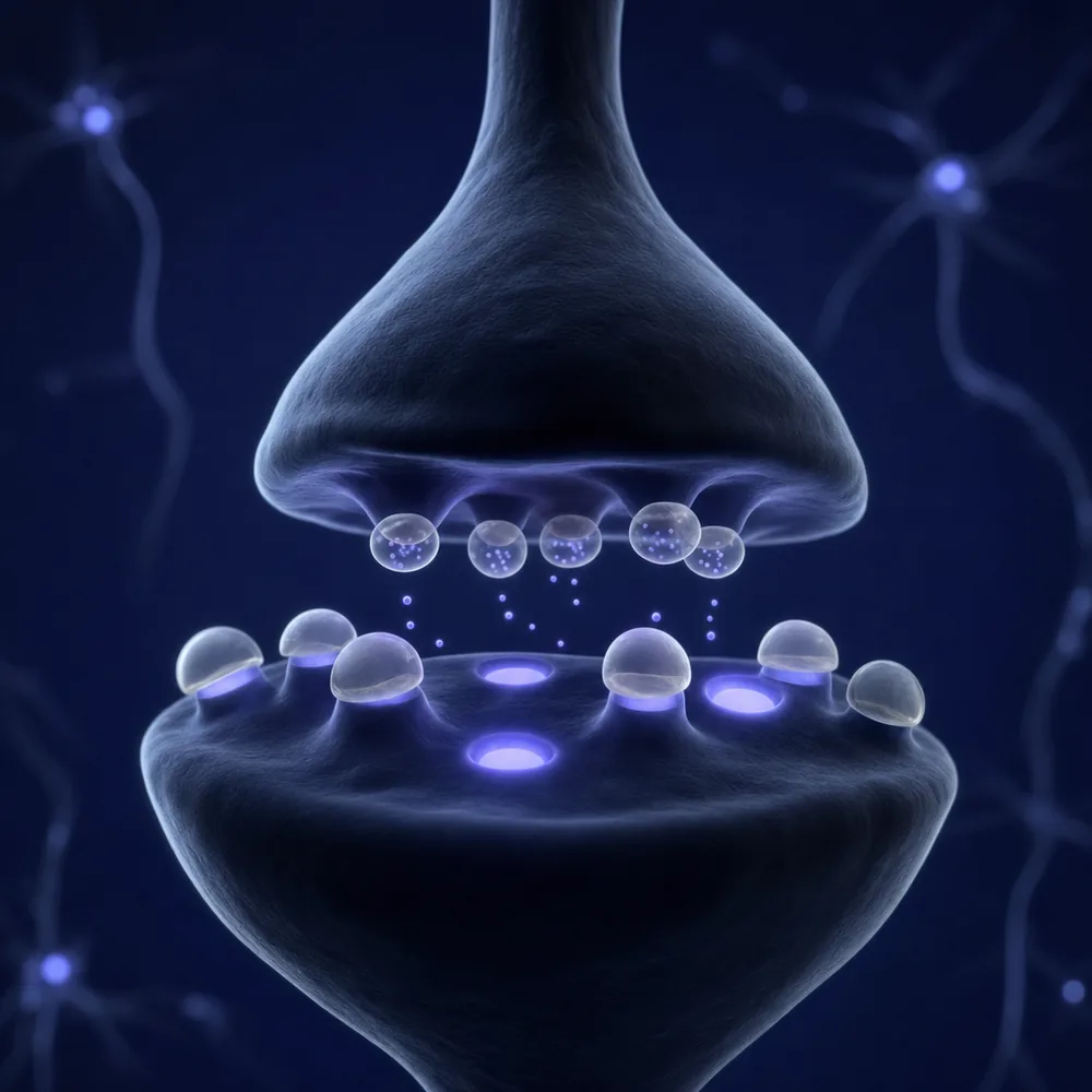 Illustration of opioid receptors being blocked at a synapse